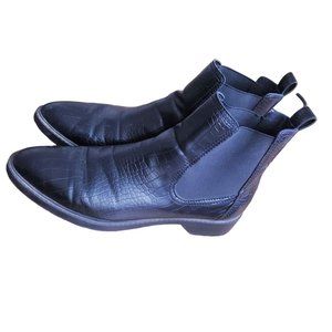 Treasure and Bond Boots size 9 pull on faux croc‎ black  almond toe